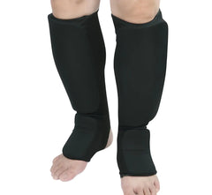 Cloth Shin & Instep Guard for Martial Arts Taekwondo Karate Training Sports (Black S)